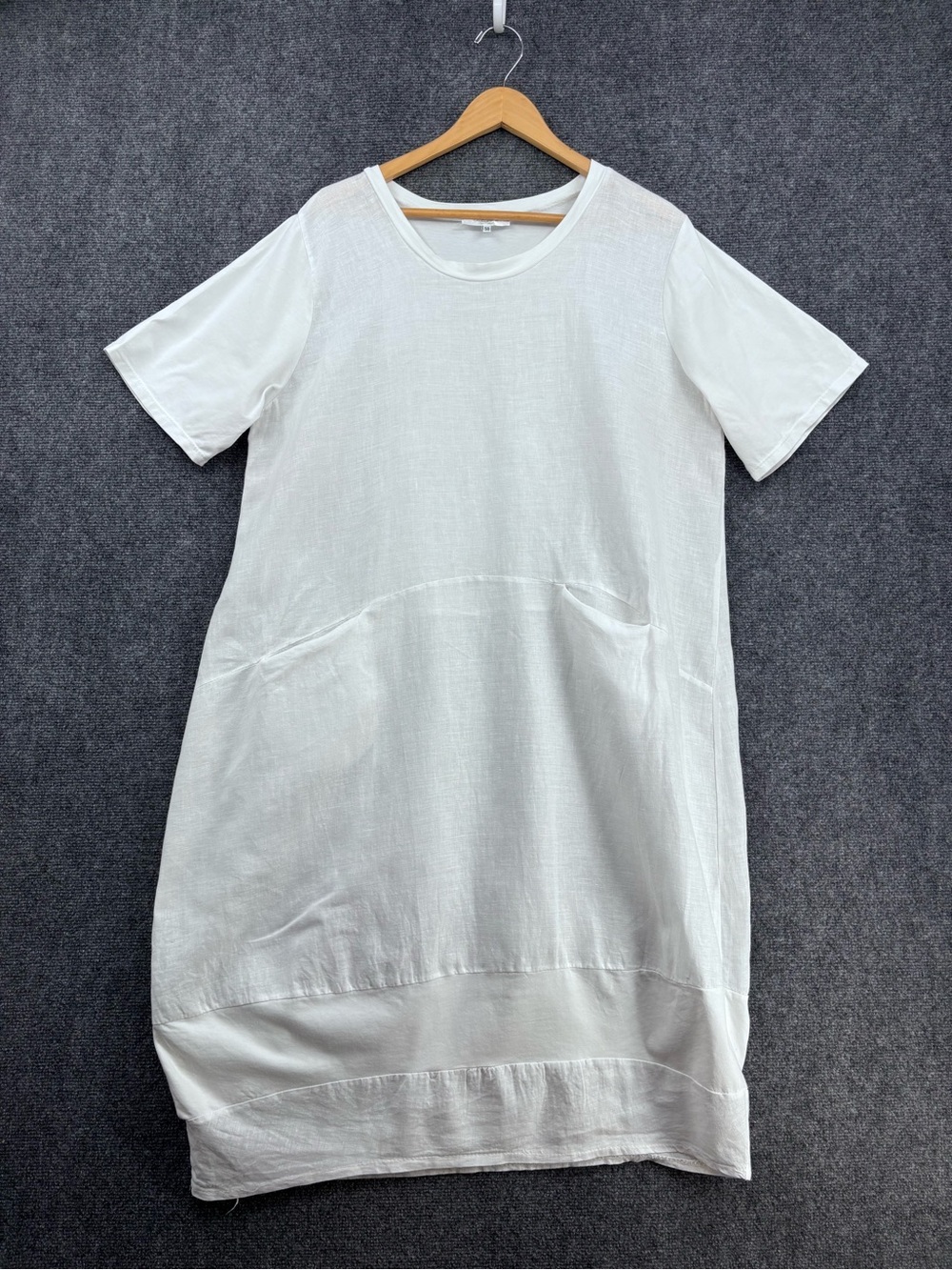 Couleur Lin Italy White Coastal Lagenlook Linen Blend Midi Dress Women’s Plus 2X